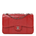 Snakeskin Jumbo Double Flap Red