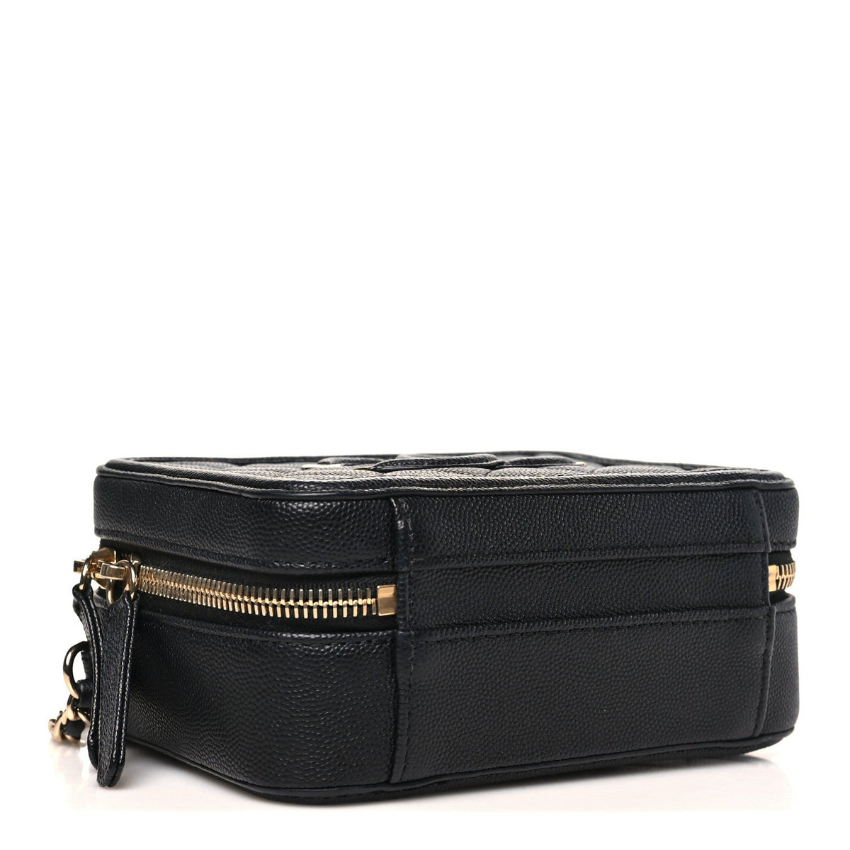 Caviar Quilted Small CC Filigree Vanity Case Black