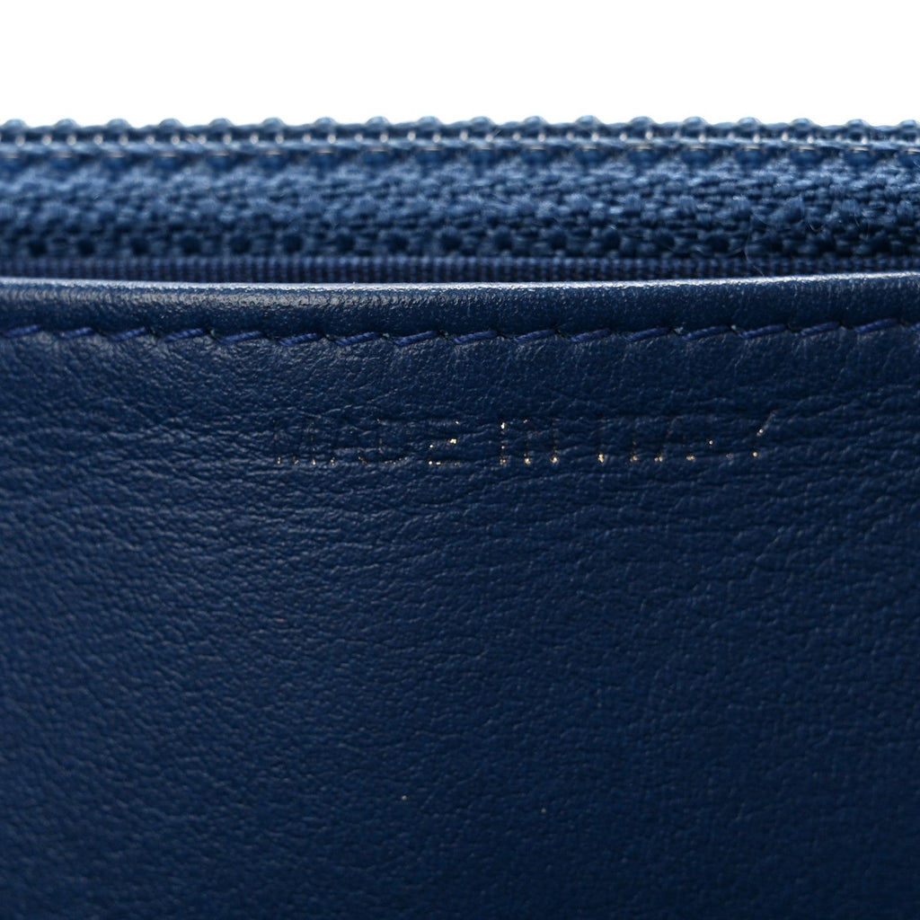 Caviar Quilted Boy Wallet On Chain WOC Dark Blue