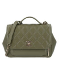 Caviar Quilted Medium Business Affinity Flap Green