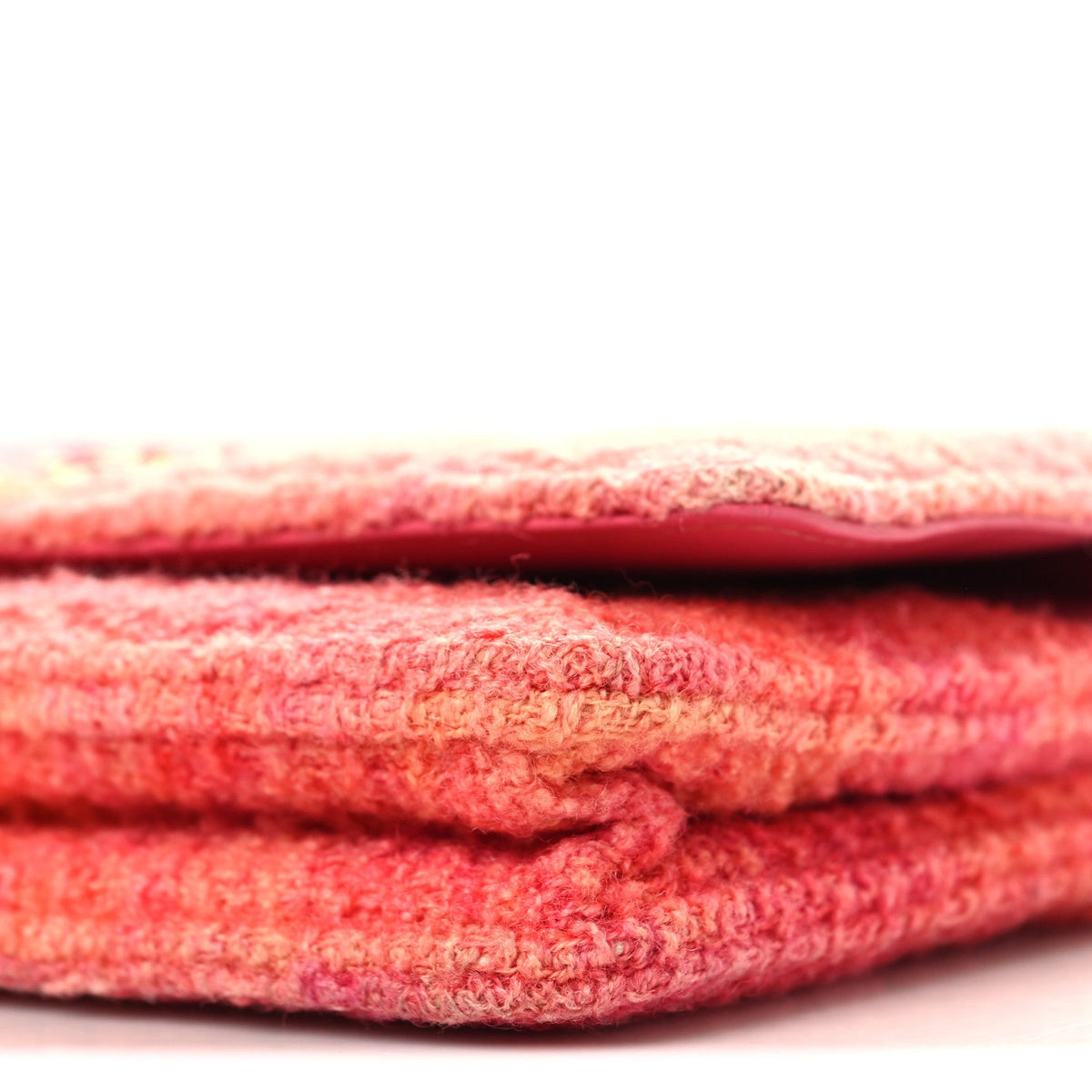 Wool Tweed Lambskin Quilted Chanel 19 Wallet On Chain WOC Coral Pink