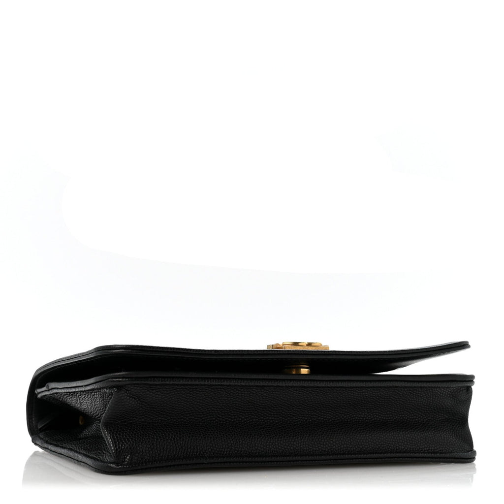 Caviar Quilted Boy Wallet On Chain WOC Black