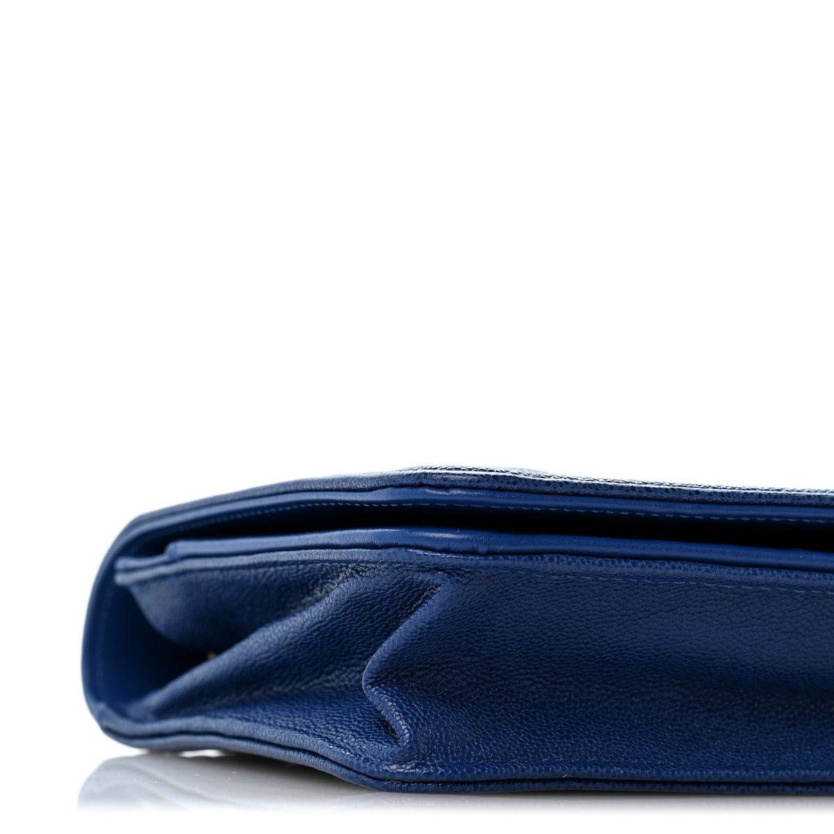 Caviar Quilted Boy Wallet On Chain WOC Dark Blue