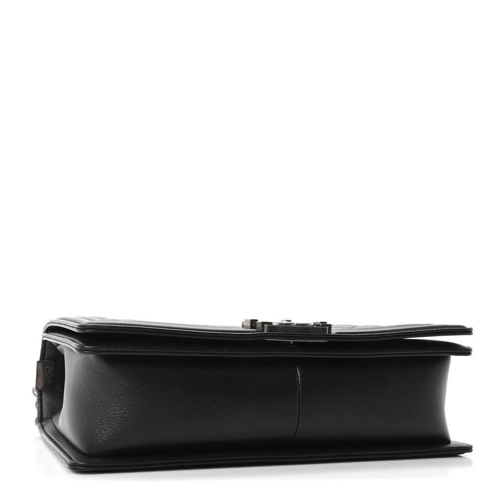 Calfskin Quilted New Medium Boy Flap Black