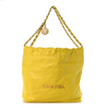 Shiny Calfskin Quilted Small Chanel 22 Yellow