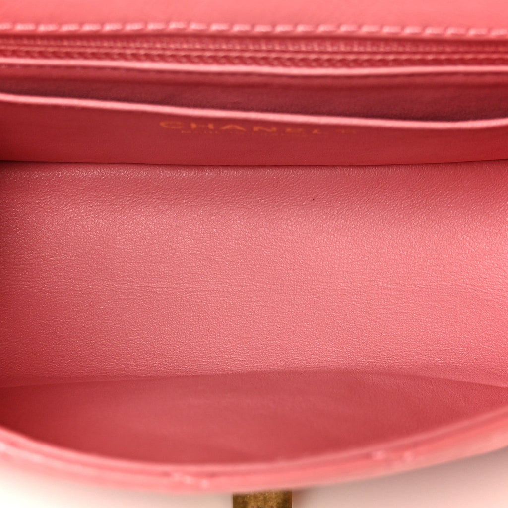 Aged Calfskin Quilted 2.55 Reissue Mini Flap Pink
