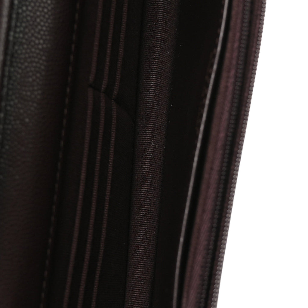 Caviar Quilted Wallet on Chain WOC Dark Brown