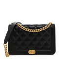 Caviar Quilted Boy Wallet On Chain WOC Black