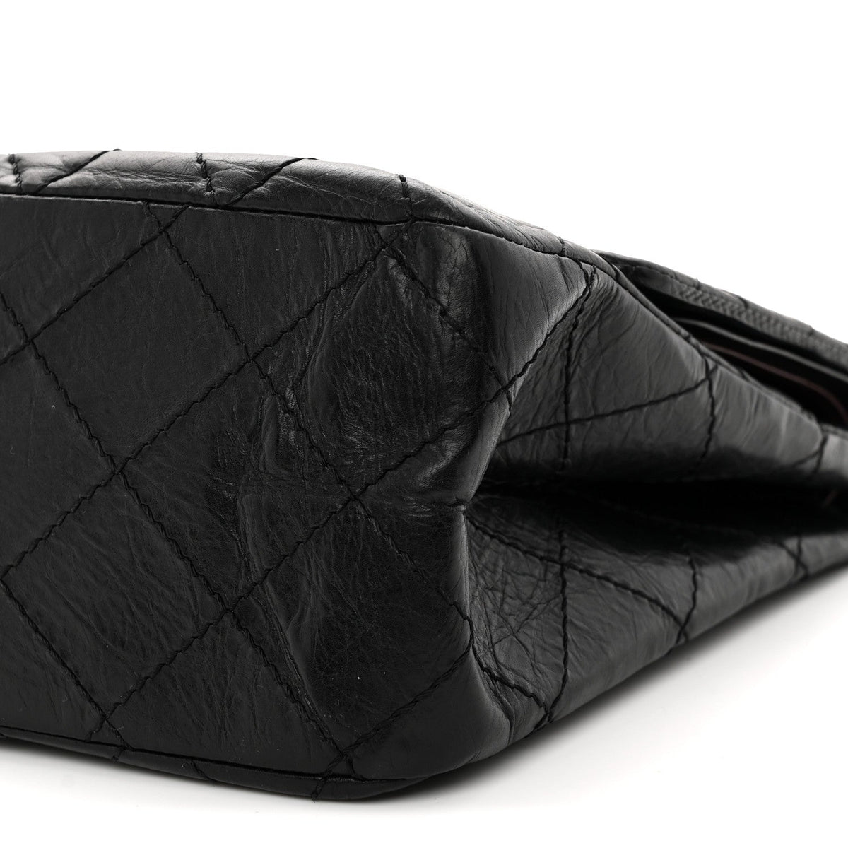 Aged Calfskin Quilted 2.55 Reissue 227 Flap Black
