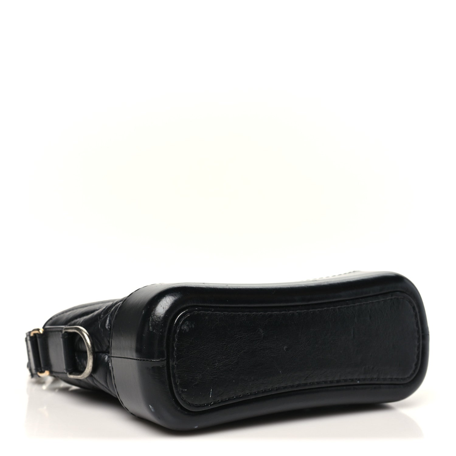 Aged Calfskin Chevron Quilted Small Gabrielle Hobo Black