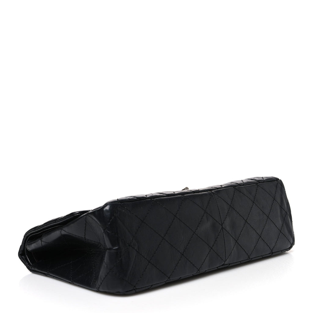 Aged Calfskin Quilted 2.55 Reissue 227 Flap Black