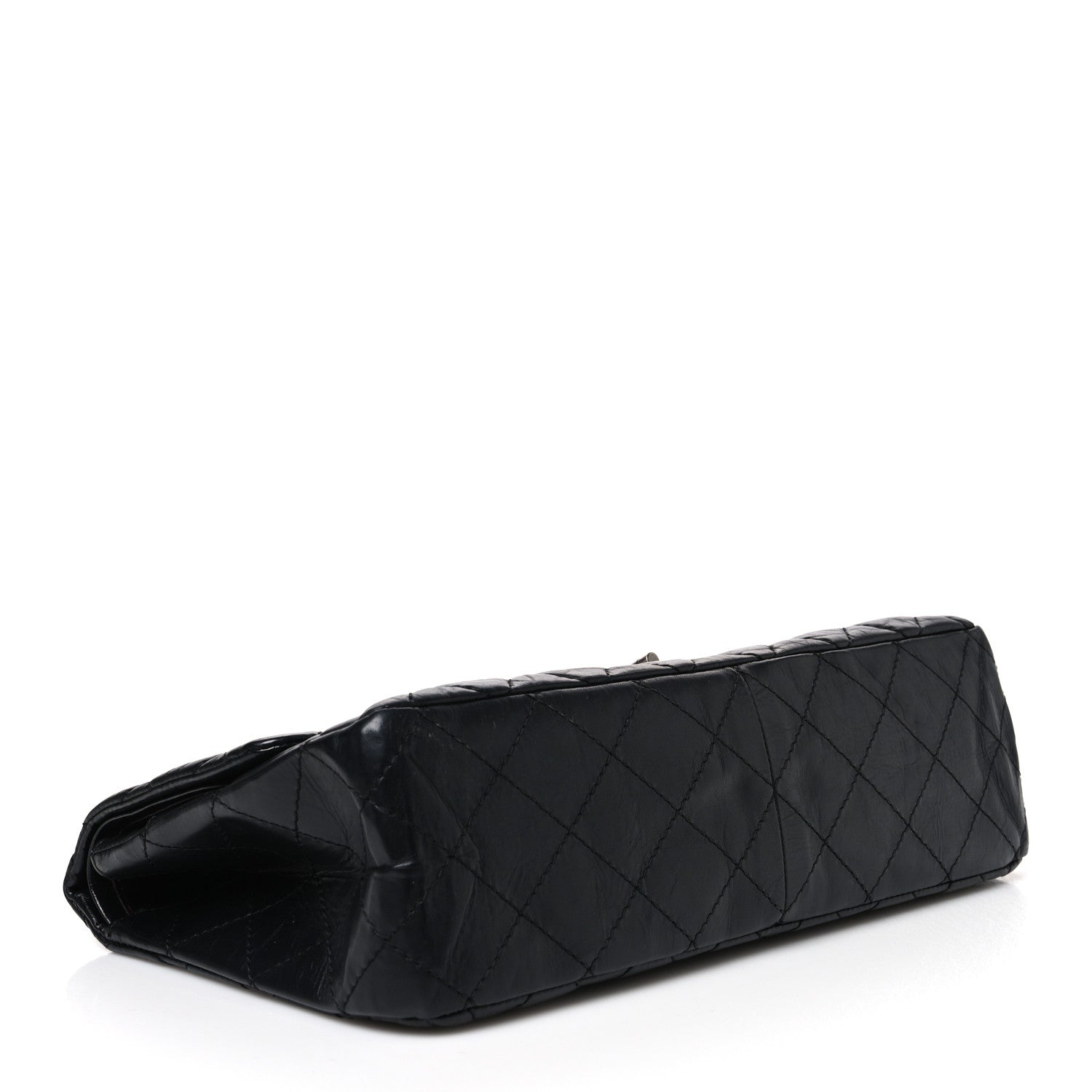 Aged Calfskin Quilted 2.55 Reissue 227 Flap Black