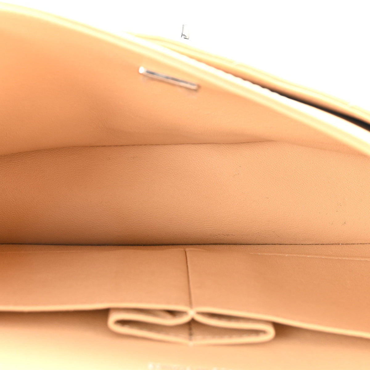 Caviar Quilted Medium Double Flap Beige