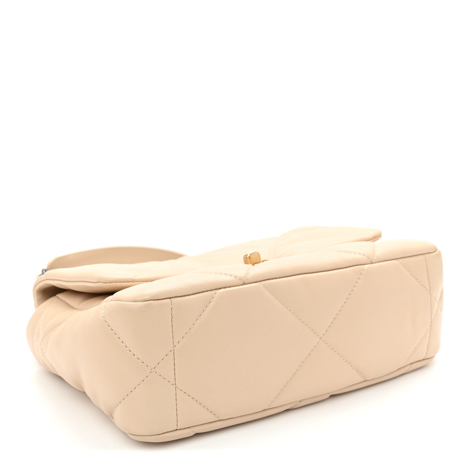 Lambskin Quilted Medium Chanel 19 Flap Beige