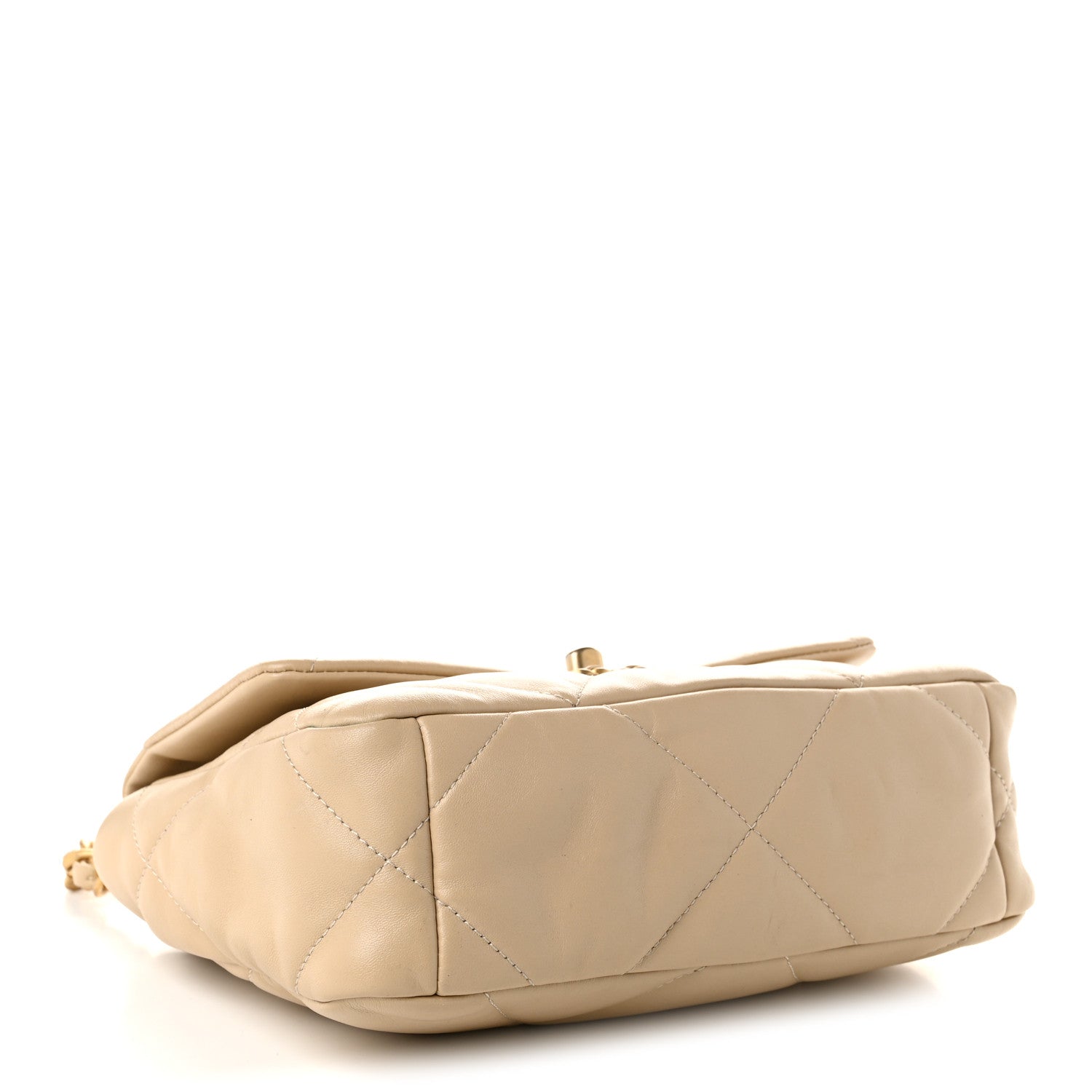 Lambskin Quilted Medium Chanel 19 Flap Beige
