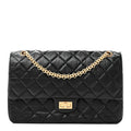Aged Calfskin Quilted 2.55 Reissue 226 Flap Black