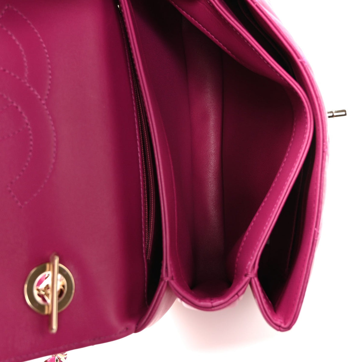 Lambskin Quilted Small Trendy CC Flap Dual Handle Bag Dark Pink