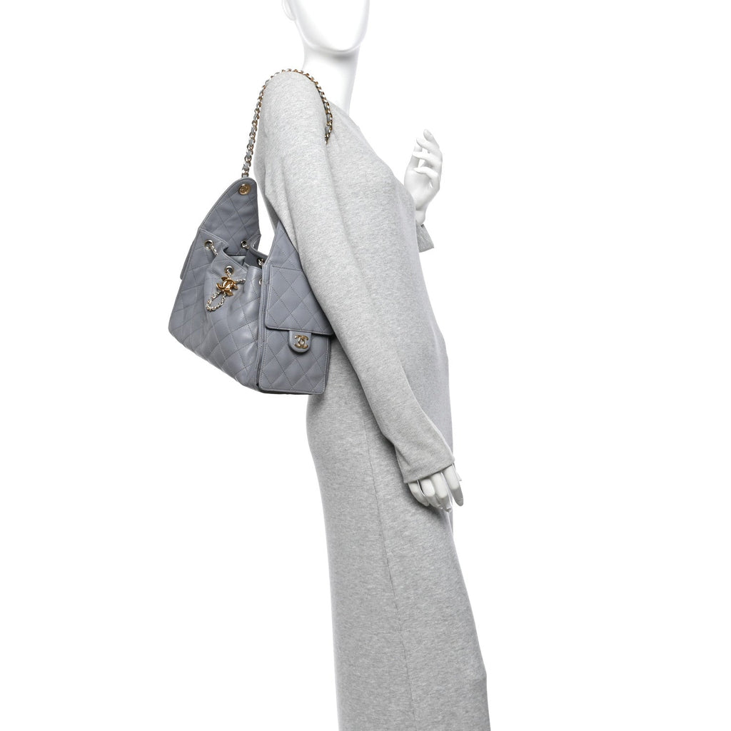 Caviar Quilted Small Chanel 25 Handbag Dark Grey