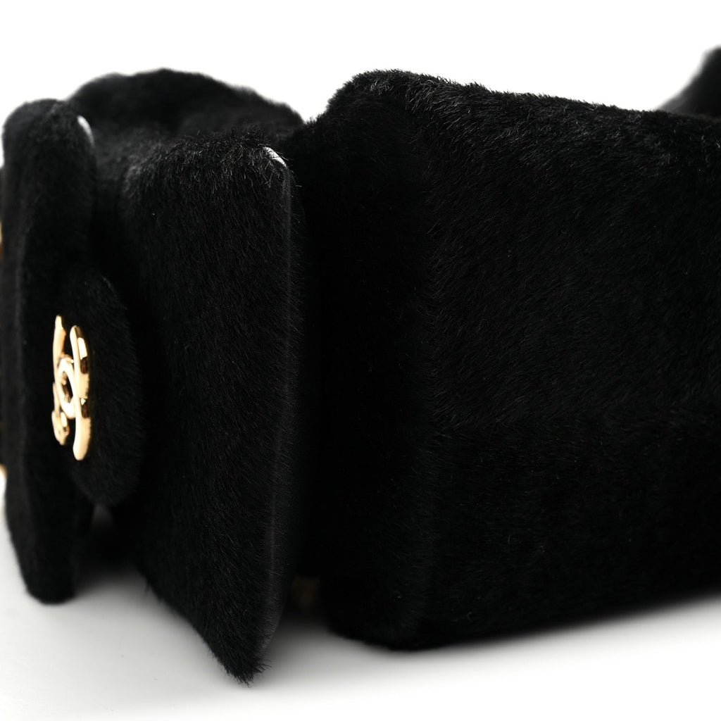 Pony Hair Mini Chanel 25 Handbag Black