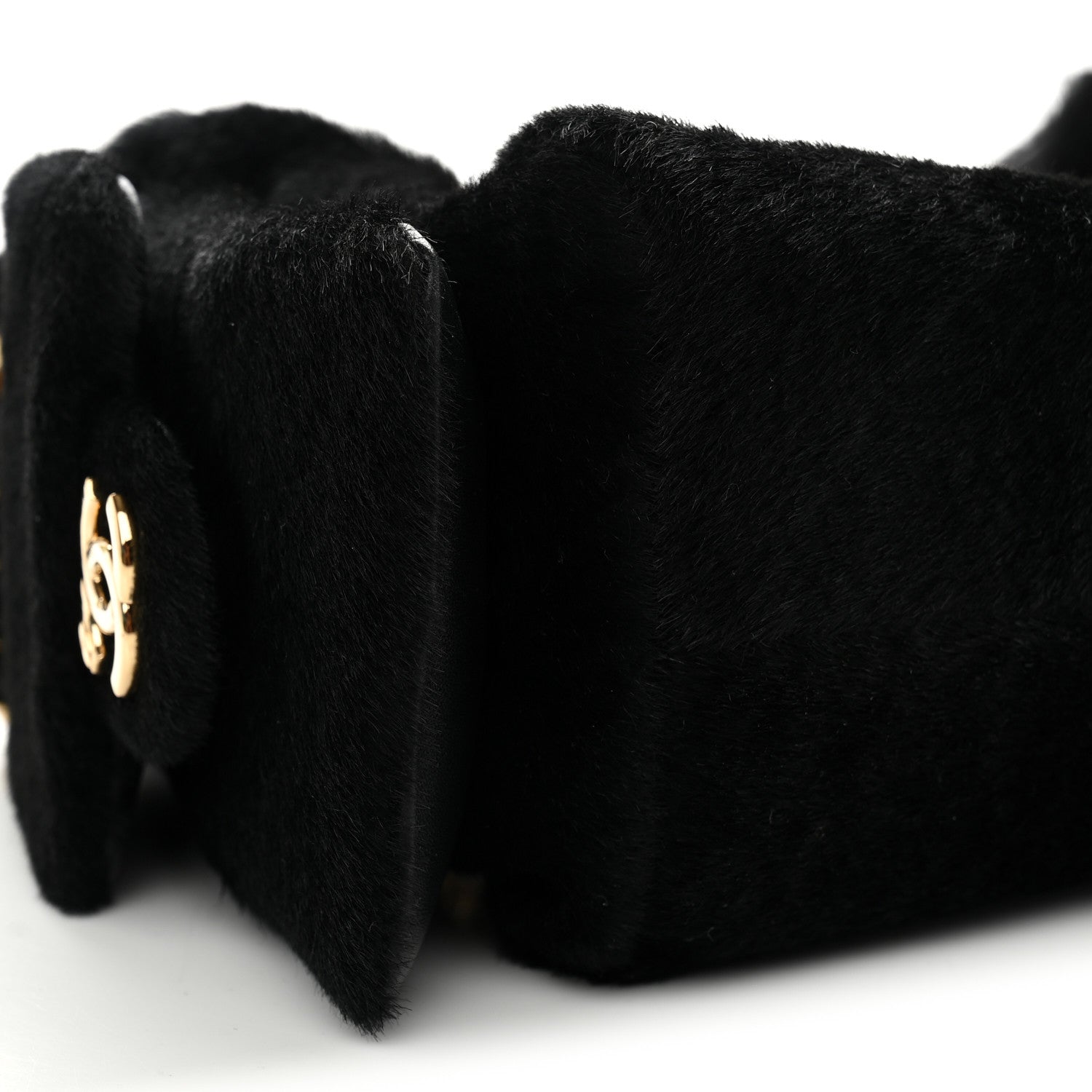 Pony Hair Mini Chanel 25 Handbag Black