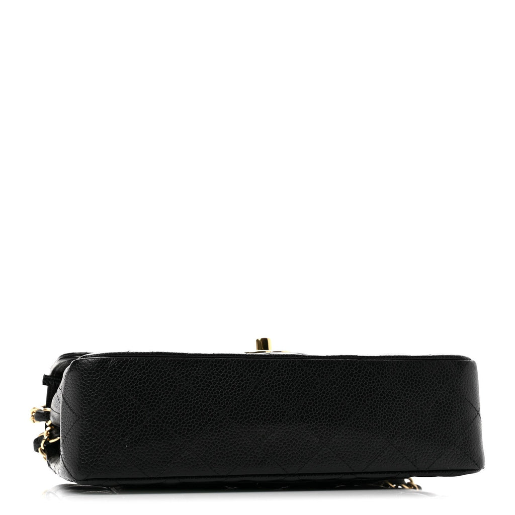 Caviar Quilted Small Double Flap Black