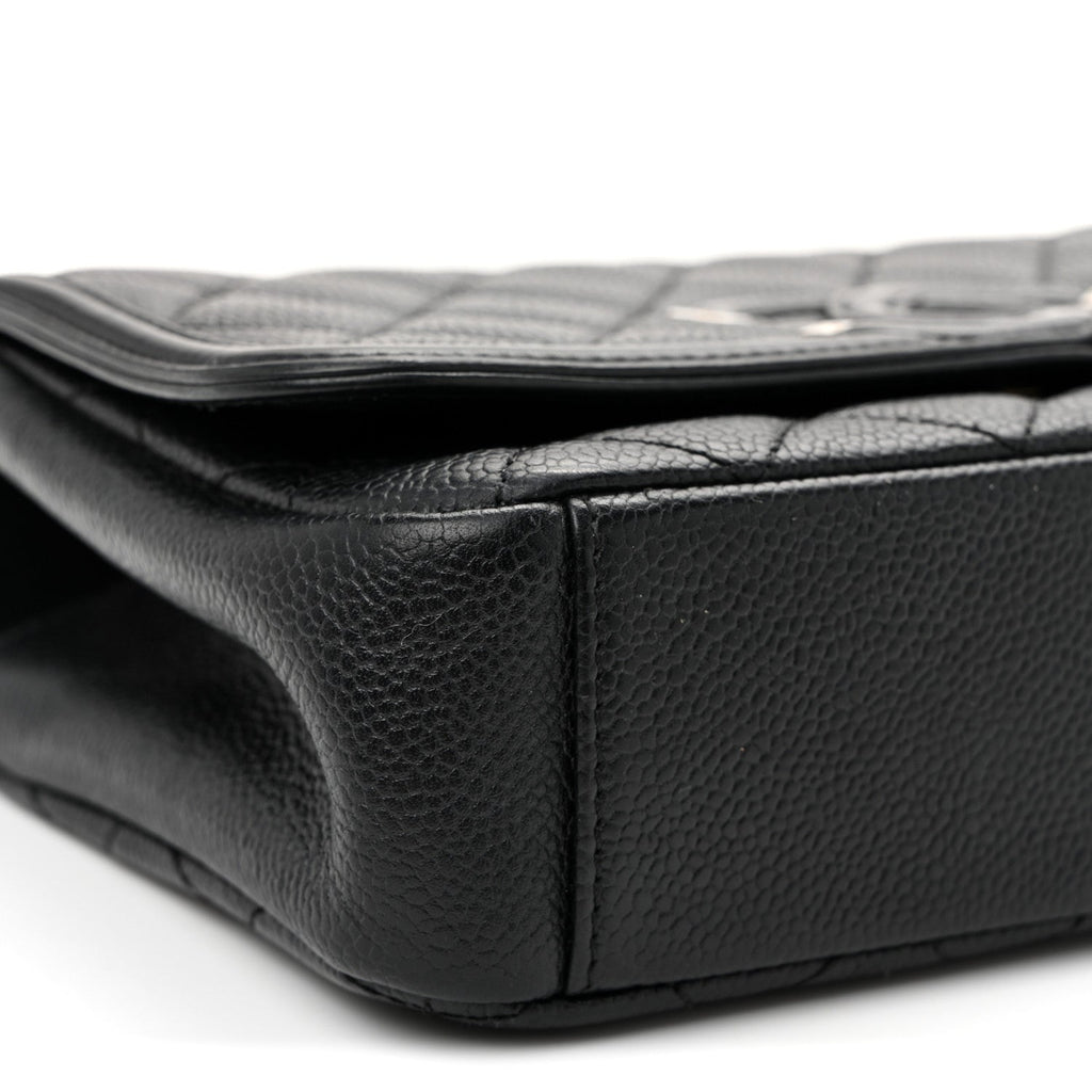 Caviar Quilted Small CC Filigree Flap Black