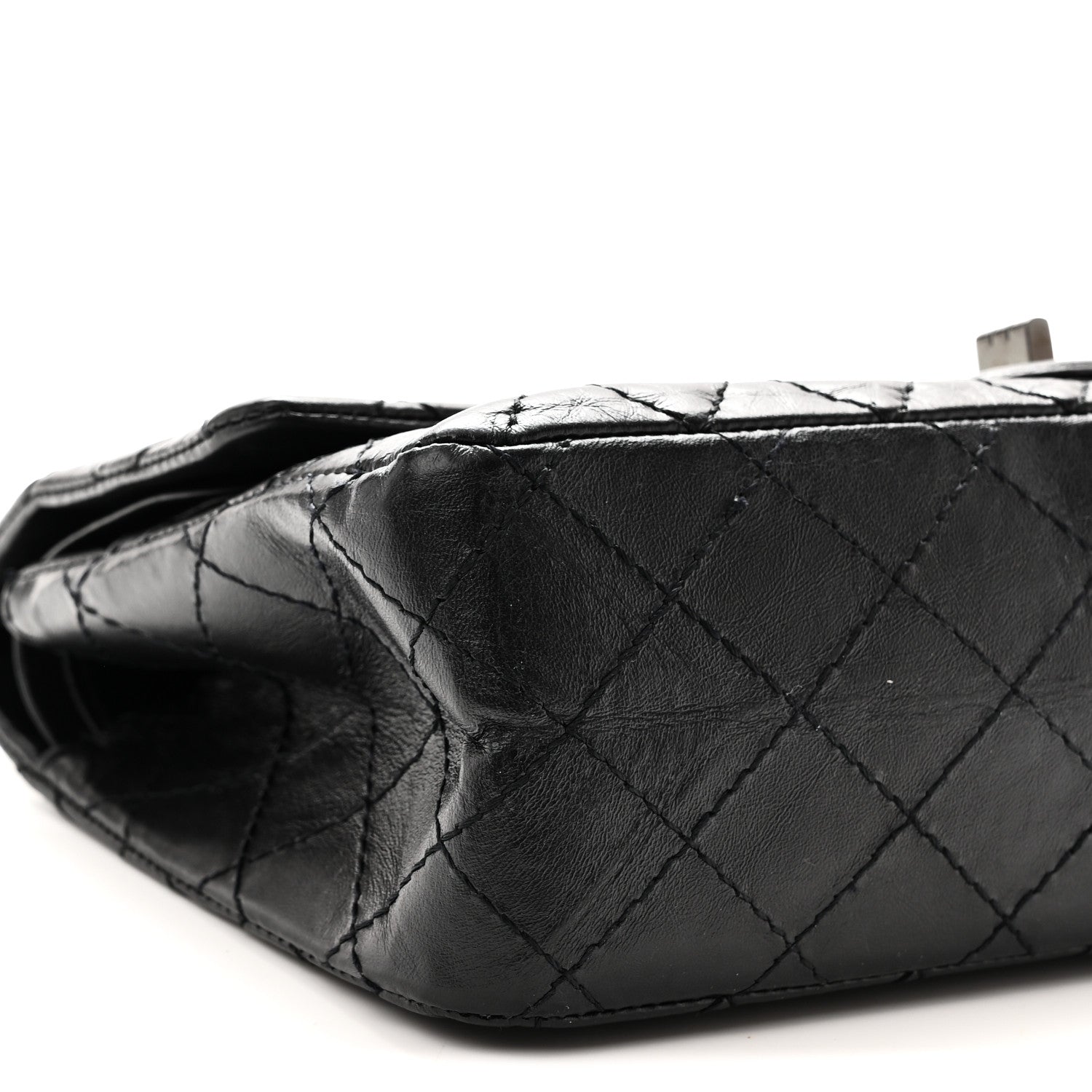 Aged Calfskin Quilted 2.55 Reissue 225 Flap So Black