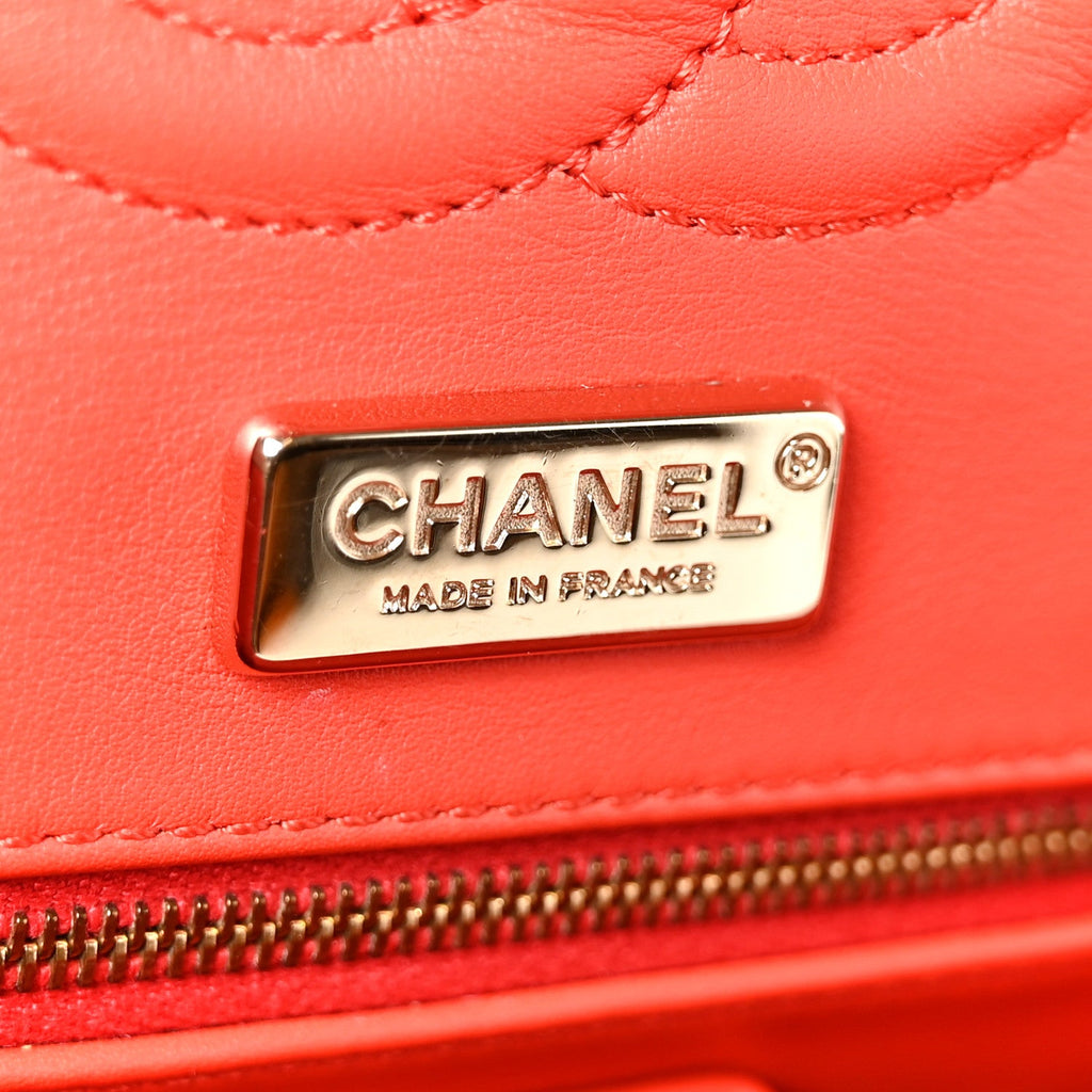Snakeskin Medium Double Flap Red