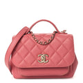 Caviar Quilted Small Business Affinity Flap Pink