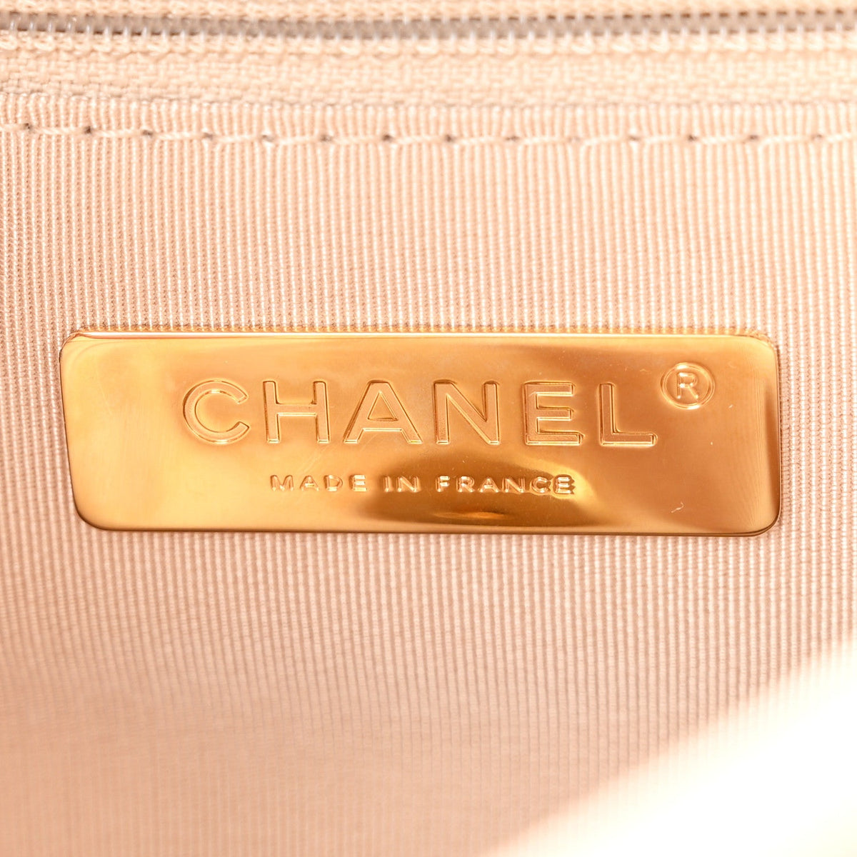 Goatskin Quilted Large Chanel 19 Flap Beige