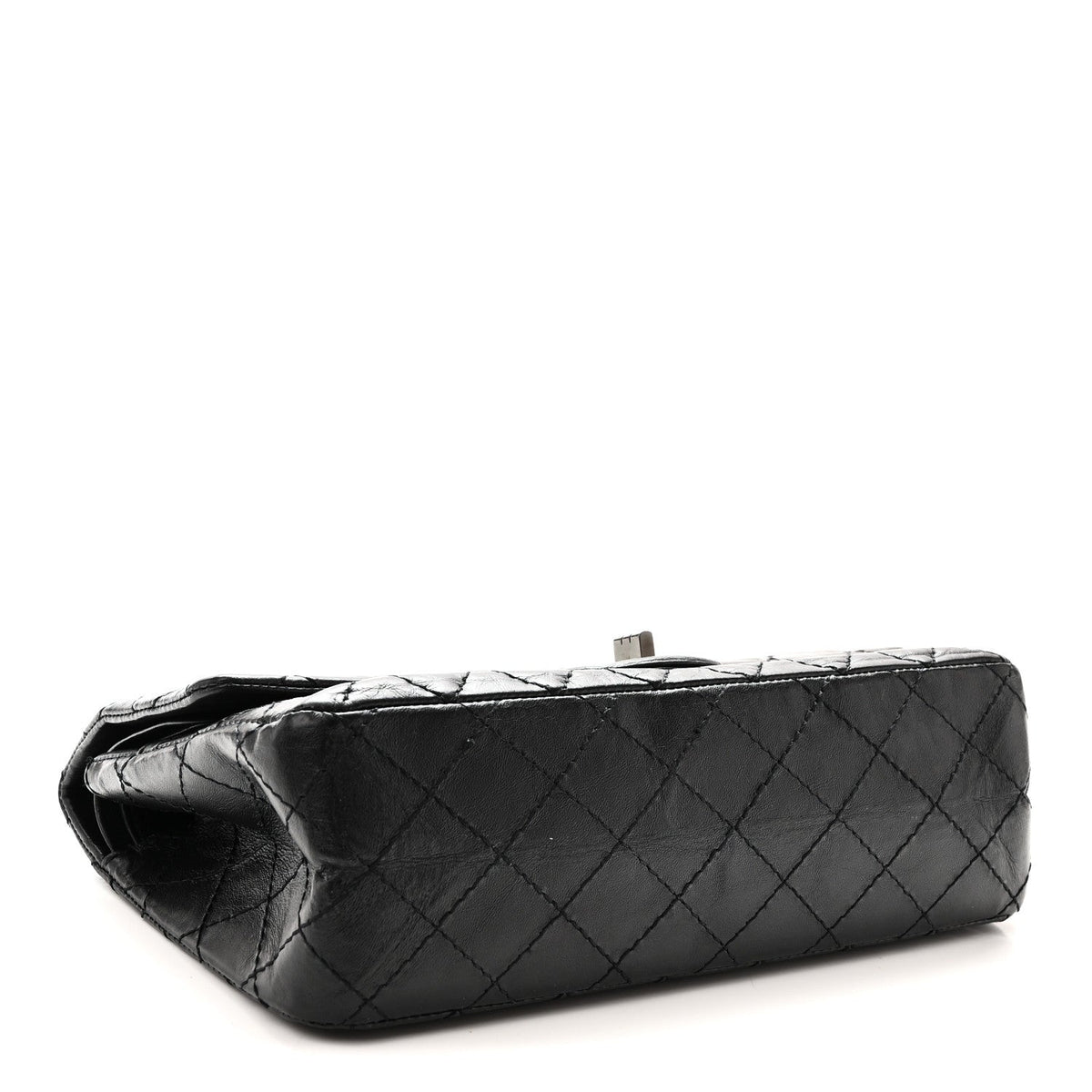 Aged Calfskin Quilted 2.55 Reissue 225 Flap So Black