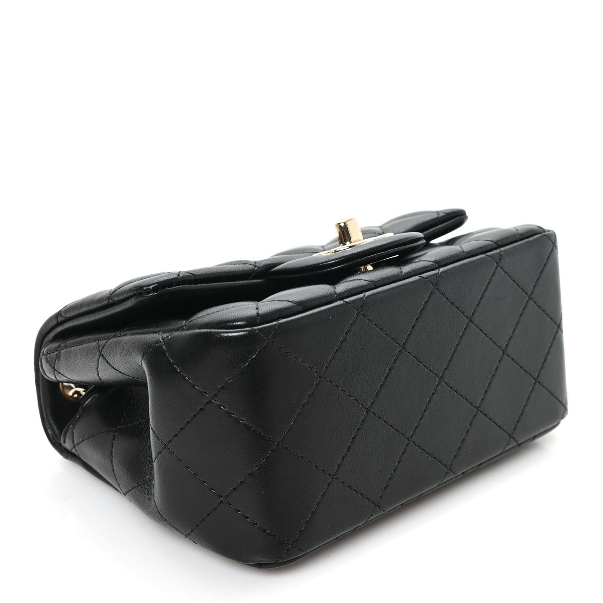 Lambskin Quilted Mini Square Flap Black