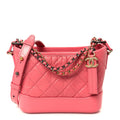Aged Calfskin Quilted Small Gabrielle Hobo Pink