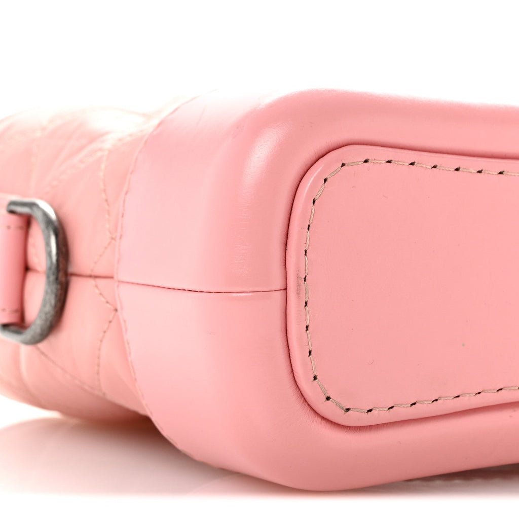 Aged Calfskin Quilted Small Gabrielle Hobo Pink