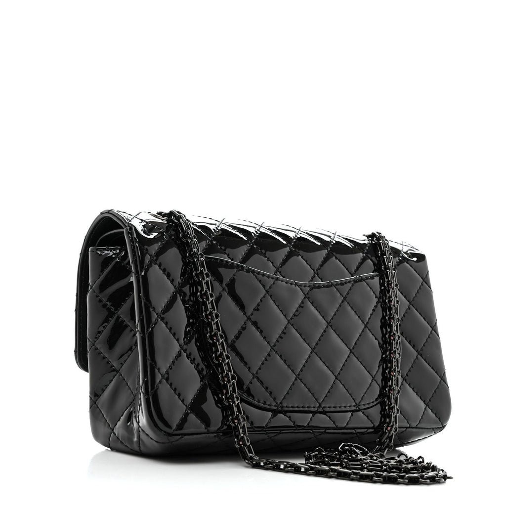 Patent Calfskin Quilted 2.55 Reissue 225 Flap So Black