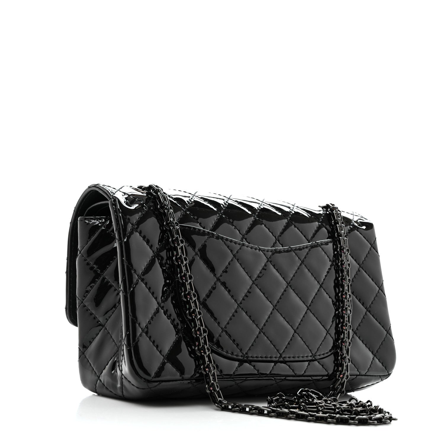 Patent Calfskin Quilted 2.55 Reissue 225 Flap So Black