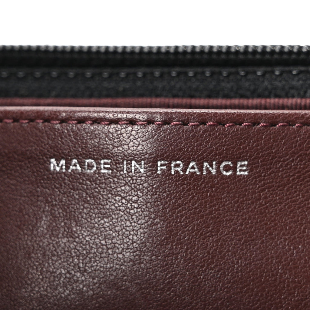 Lambskin Quilted Wallet On Chain WOC Black