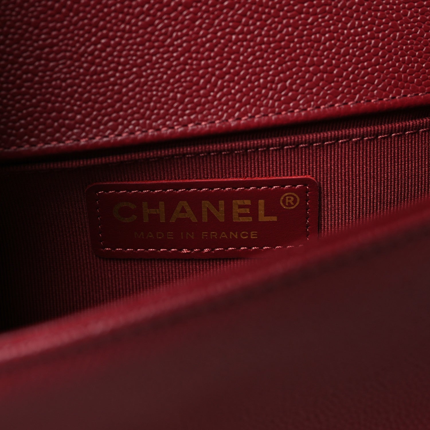 Caviar Quilted Small Boy Flap Burgundy
