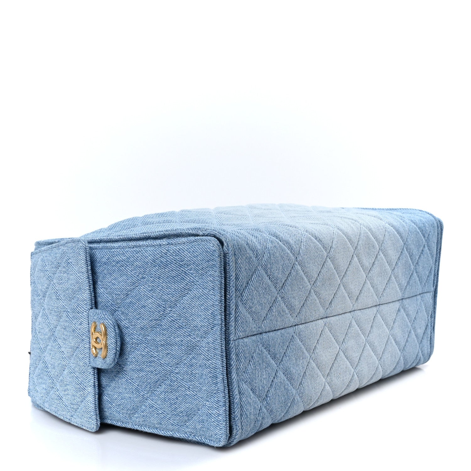 Washed Denim Quilted Medium Chanel 25 Handbag Blue