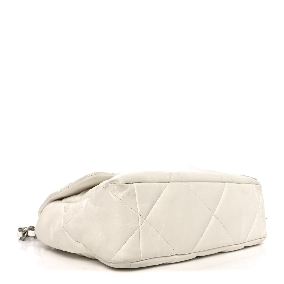 Quilted Large Chanel 19 Flap White