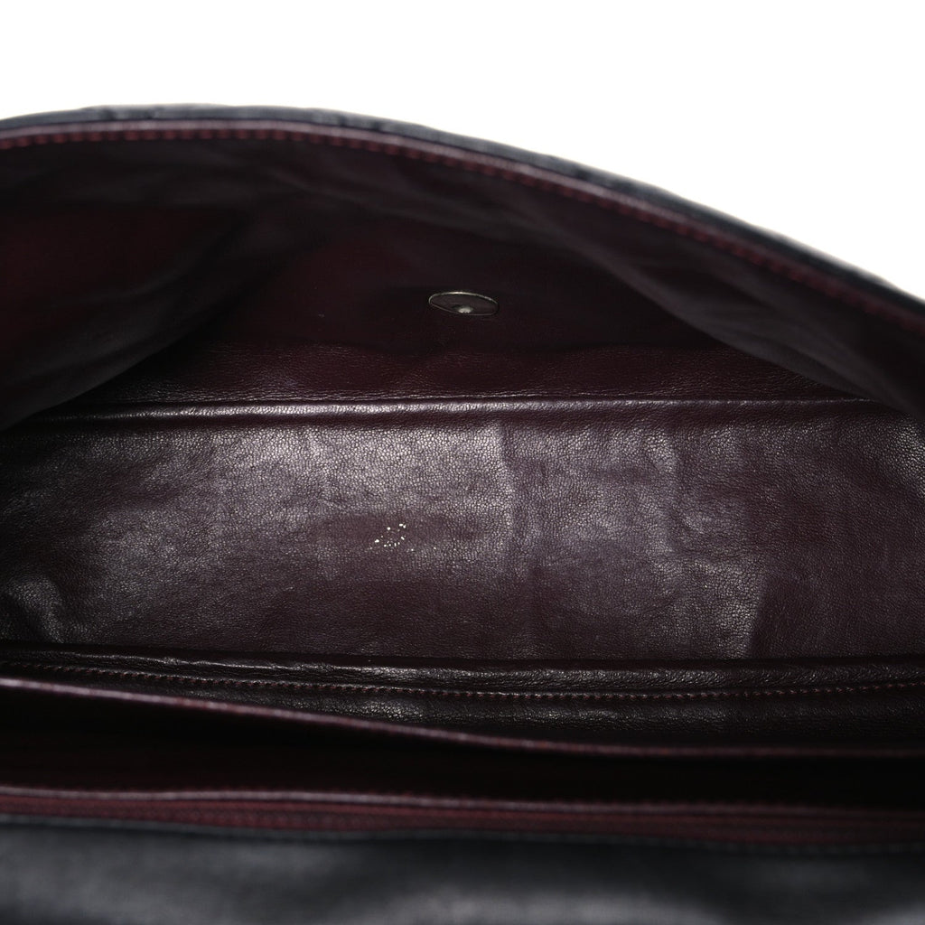 Lambskin Quilted Maxi Double Flap Black