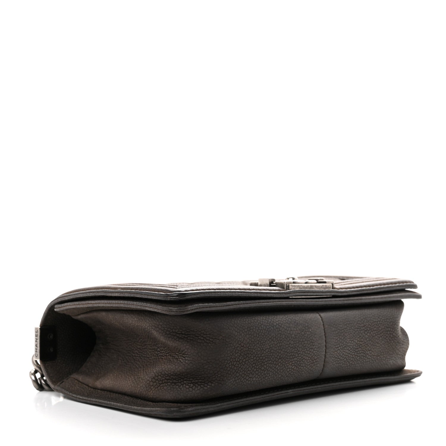 Iridescent Caviar Quilted Medium Boy Flap Dark Grey