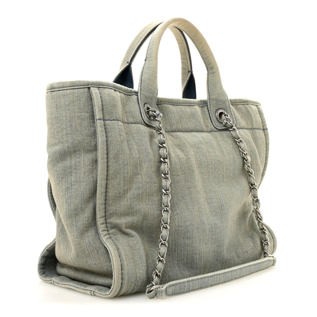 Denim Small Deauville Tote  Light Blue