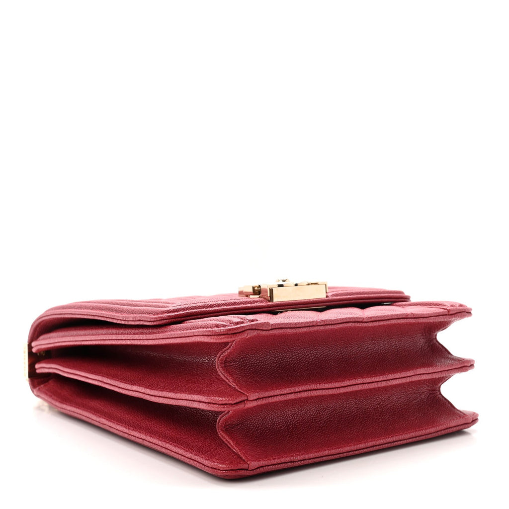 Caviar Quilted North South Boy Flap Red