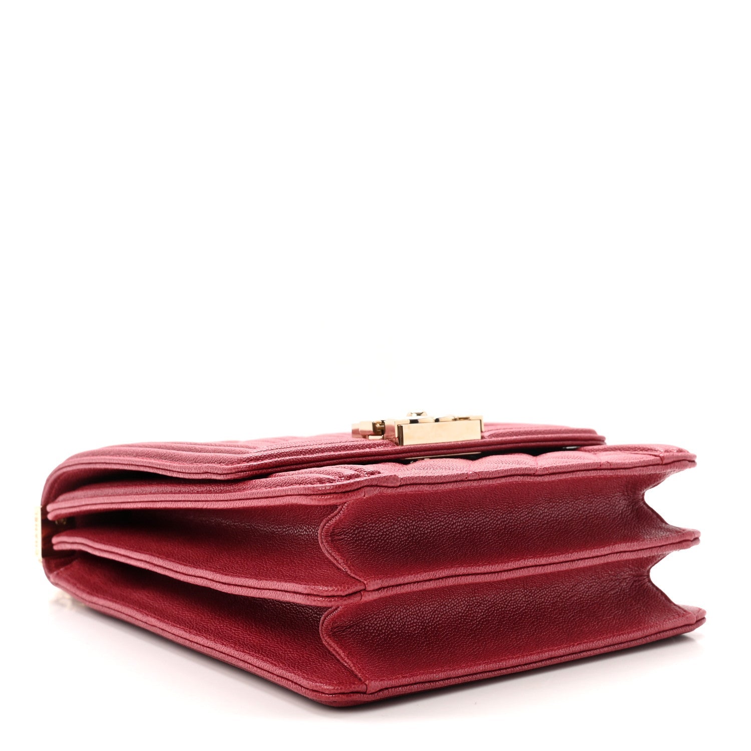Caviar Quilted North South Boy Flap Red