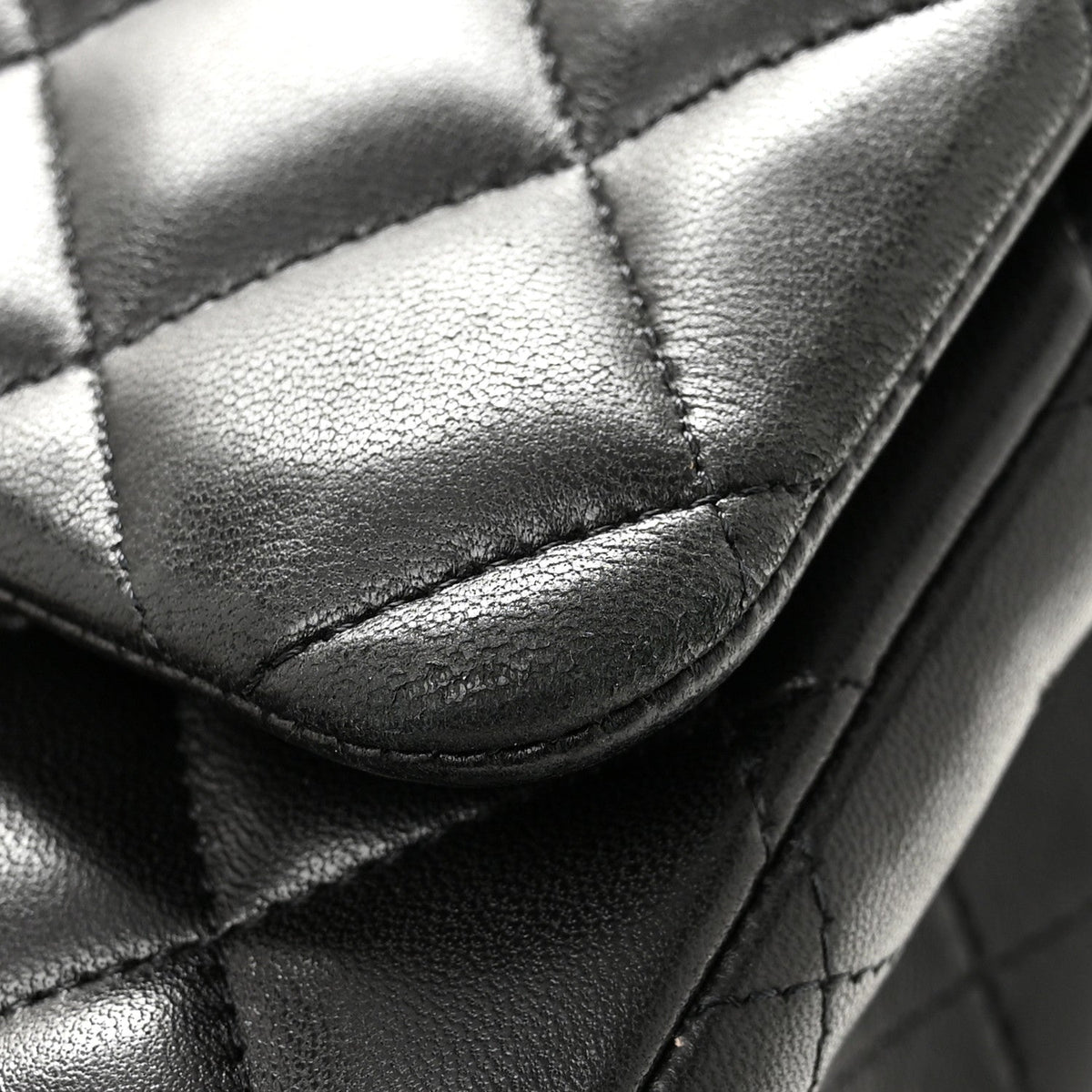 Lambskin Quilted Maxi Double Flap Black
