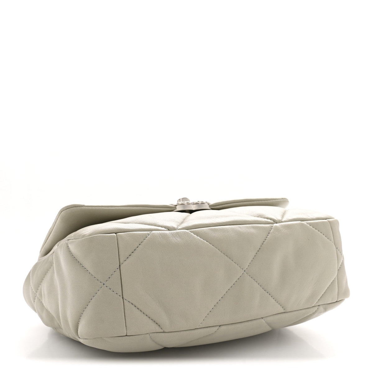 Lambskin Quilted Medium Chanel 19 Flap Light Grey