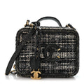 Tweed Snakeskin Quilted Medium CC Filigree Vanity Case Dark Navy