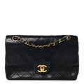 Lambskin Quilted Small Double Flap Black
