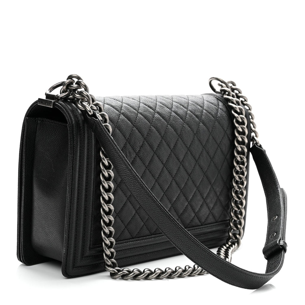 Caviar Quilted New Medium Boy Flap Black